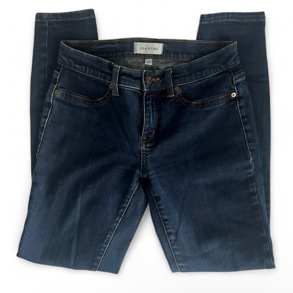 Lila Ryan Skinny Dark Wash Denim Jeans Size 27 Classic Minimalist